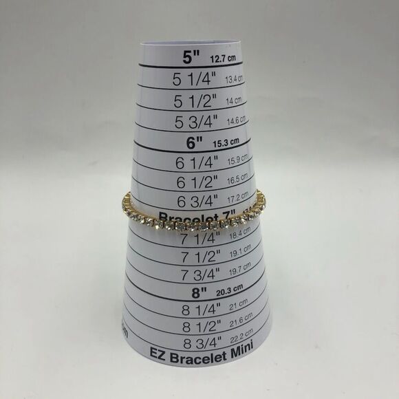 18K Gold Plated Stainless Steel "Tennis" Bracelet Cubic Zirconia Waterproof - Picture 9 of 13